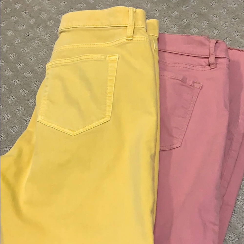 Loft skinny crop- yellow